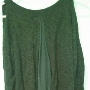 Green off the shoulder long sleeve top